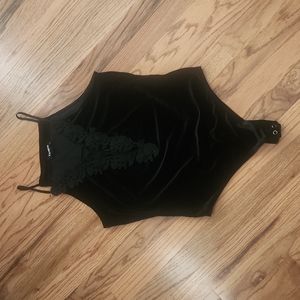 Express Velvet Thong Bodysuit